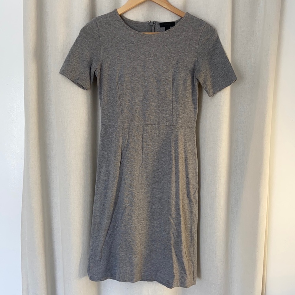 Like New J. Crew fitted t-shirt dress, gray 00